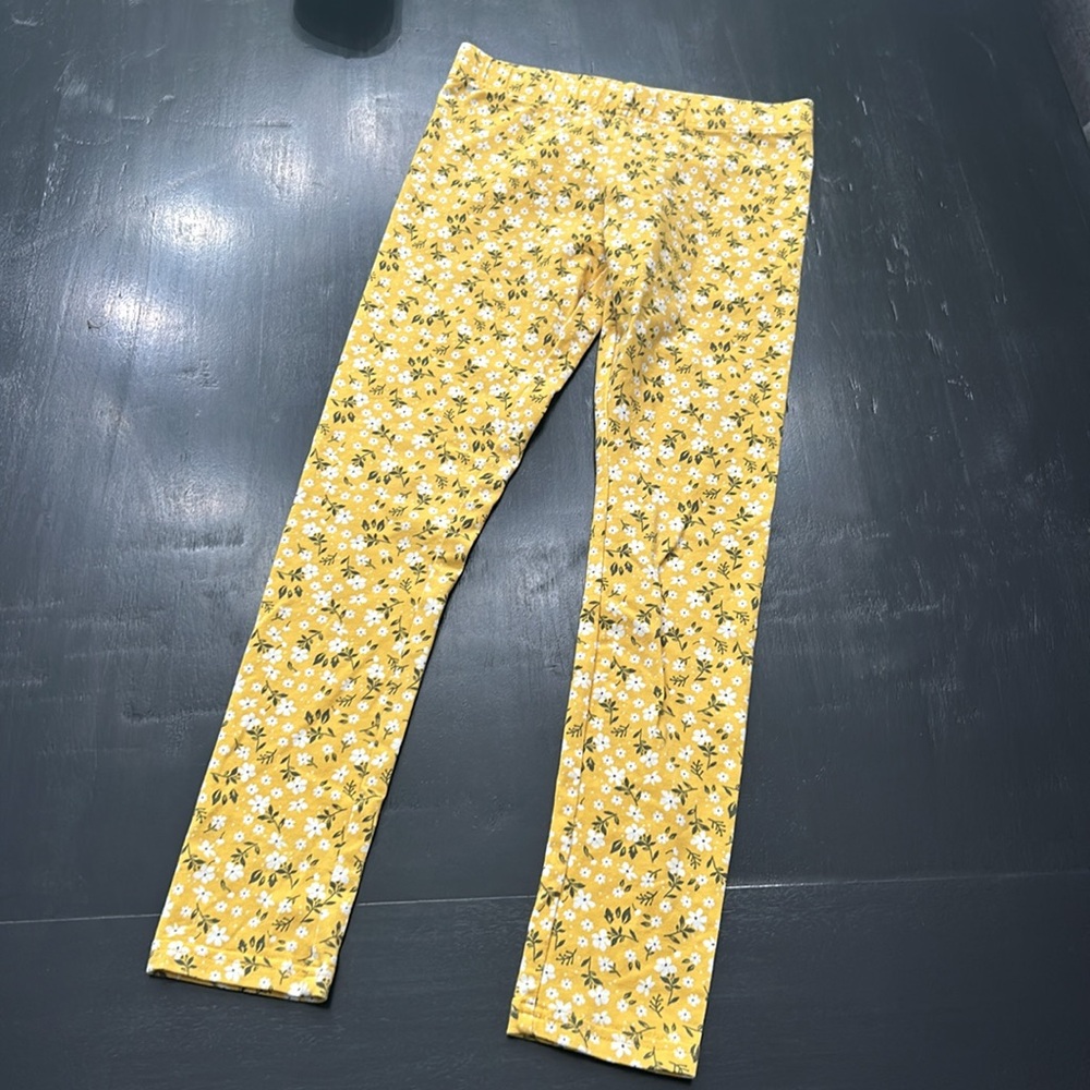 Carters size 10 outfit blue short sleeve top and yellow floral leggings - Picture 6 of 9